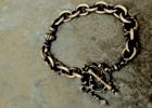 Rococo Mantel Brass Chain Bracelet "Triple Point"