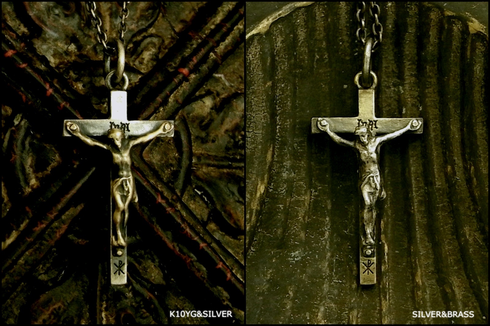SILVER&BRASSとK10YG&SILVER【Jesus Necklace】